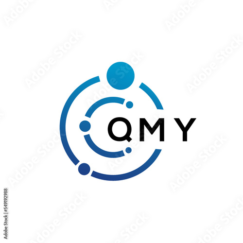 QMY letter technology logo design on white background. QMY creative initials letter IT logo concept. QMY letter design.