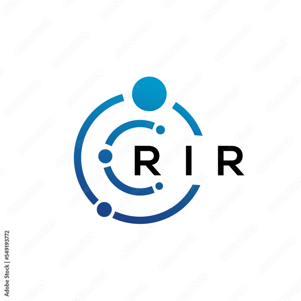 Fototapeta premium RIR letter technology logo design on white background. RIR creative initials letter IT logo concept. RIR letter design.