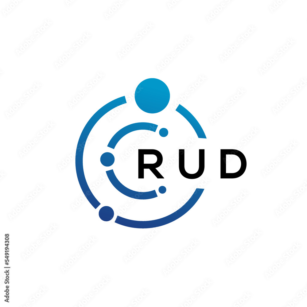 RUD letter technology logo design on white background. RUD creative initials letter IT logo concept. RUD letter design. RUD letter technology logo design on white background. RUD creative initials letter IT logo concept. RUD letter design.