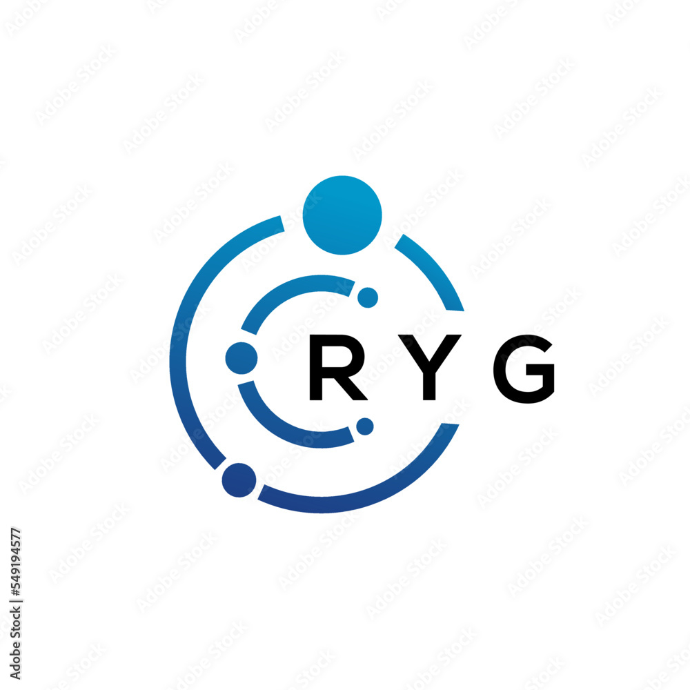 RYG letter technology logo design on white background. RYG creative initials letter IT logo concept. RYG letter design.