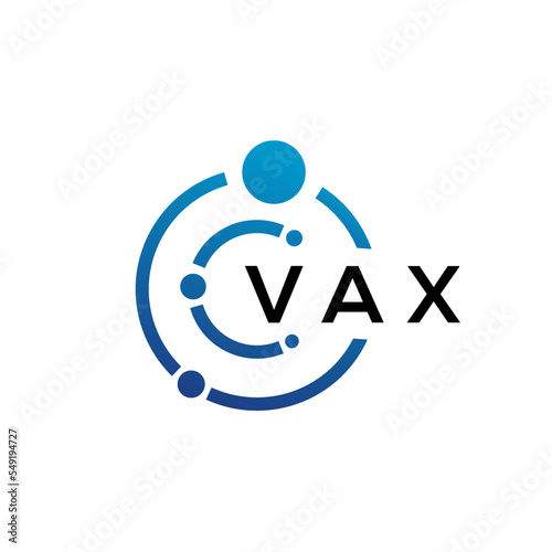 VAX letter technology logo design on white background. VAX creative initials letter IT logo concept. VAX letter design.