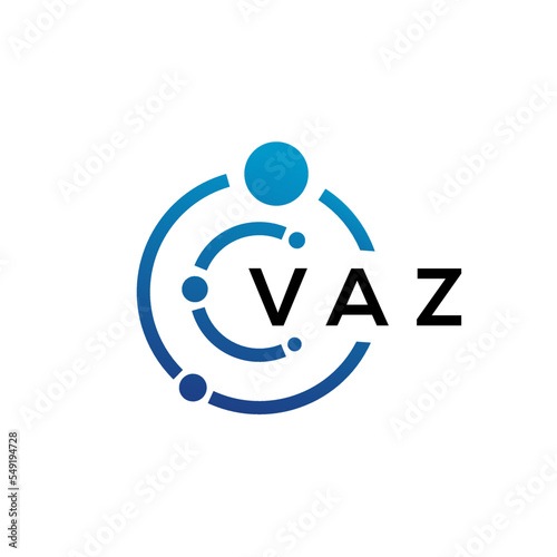 VAZ letter technology logo design on white background. VAZ creative initials letter IT logo concept. VAZ letter design.
