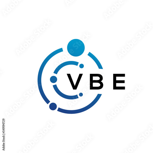 VBE letter technology logo design on white background. VBE creative initials letter IT logo concept. VBE letter design.