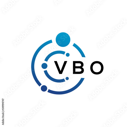 VBO letter technology logo design on white background. VBO creative initials letter IT logo concept. VBO letter design.