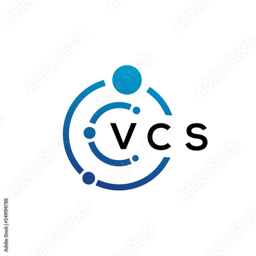 VCS letter technology logo design on white background. VCS creative initials letter IT logo concept. VCS letter design. photo