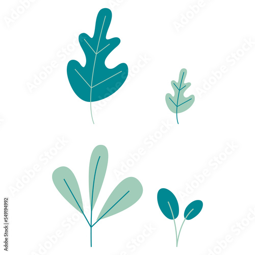 Simple Flat Plant Icons for Decoration