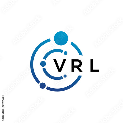 VRL letter technology logo design on white background. VRL creative initials letter IT logo concept. VRL letter design.
