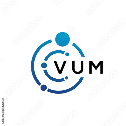 VUM letter technology logo design on white background. VUM creative initials letter IT logo concept. VUM letter design. photo