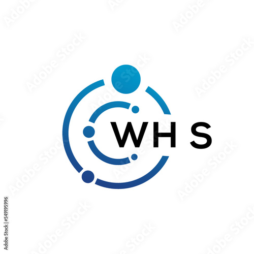 WHS letter technology logo design on white background. WHS creative initials letter IT logo concept. WHS letter design.