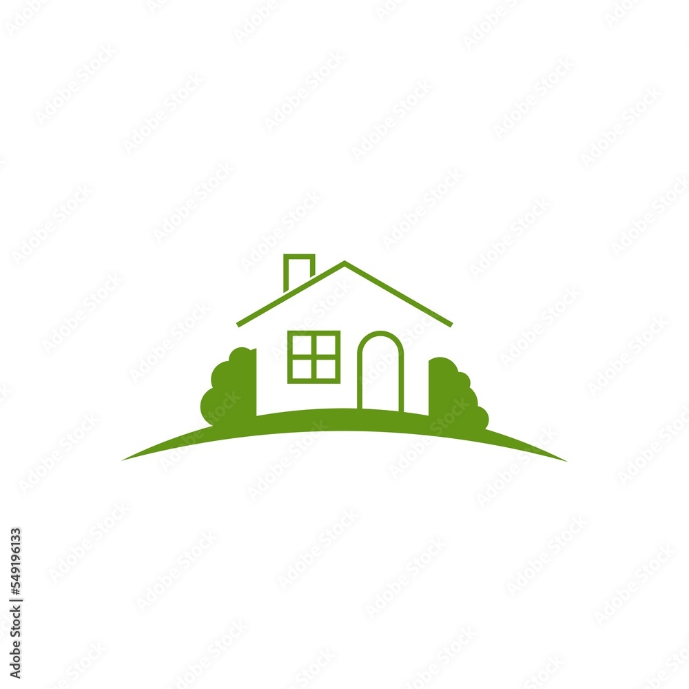 House real estate logo design isolated on white background House real estate logo design isolated on white background