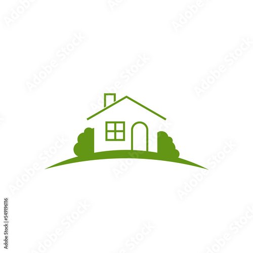 House real estate logo design isolated on white background