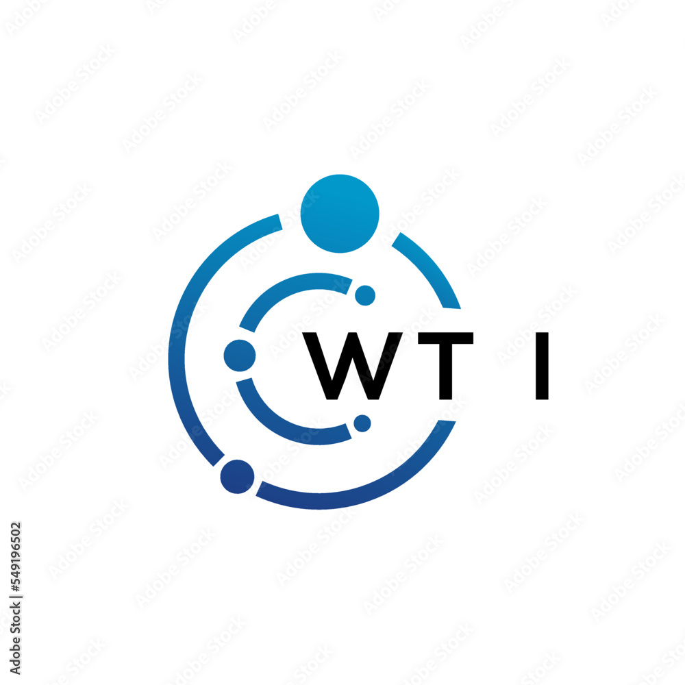 WTI letter technology logo design on white background. WTI creative initials letter IT logo concept. WTI letter design. WTI letter technology logo design on white background. WTI creative initials letter IT logo concept. WTI letter design.