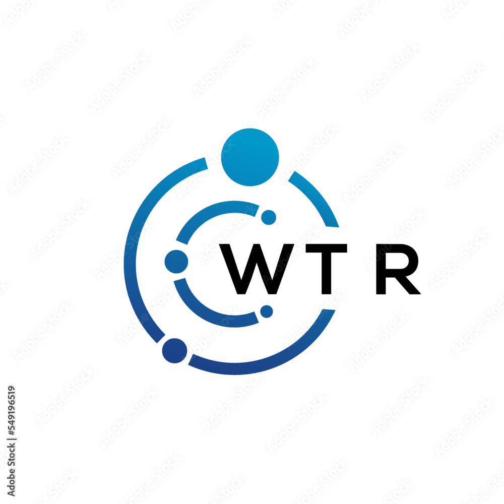 WTR letter technology logo design on white background. WTR creative initials letter IT logo concept. WTR letter design. WTR letter technology logo design on white background. WTR creative initials letter IT logo concept. WTR letter design.