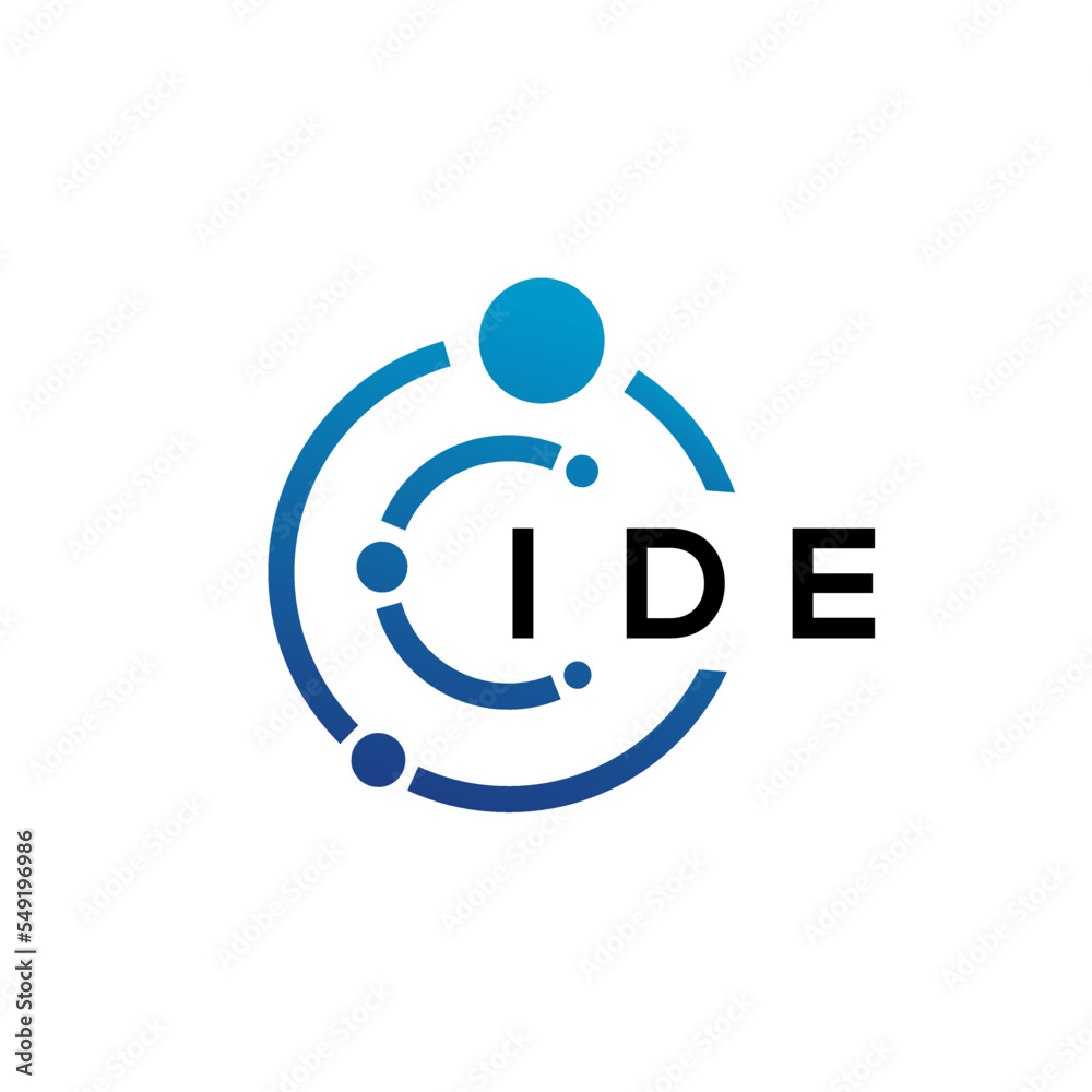 IDE letter technology logo design on white background. IDE creative initials letter IT logo concept. IDE letter design. IDE letter technology logo design on white background. IDE creative initials letter IT logo concept. IDE letter design.