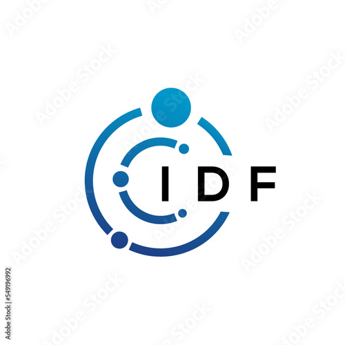 IDF letter technology logo design on white background. IDF creative initials letter IT logo concept. IDF letter design.