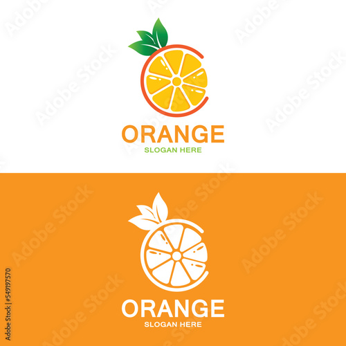 Fresh Fruit Orange Vector Logo Design For Fruit Shop, Juice Shop, In Orange Color