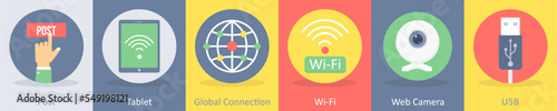 post, tablet, global connection