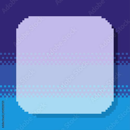 Pixelated Blue Gradient Background with Light Colored Round Box Template