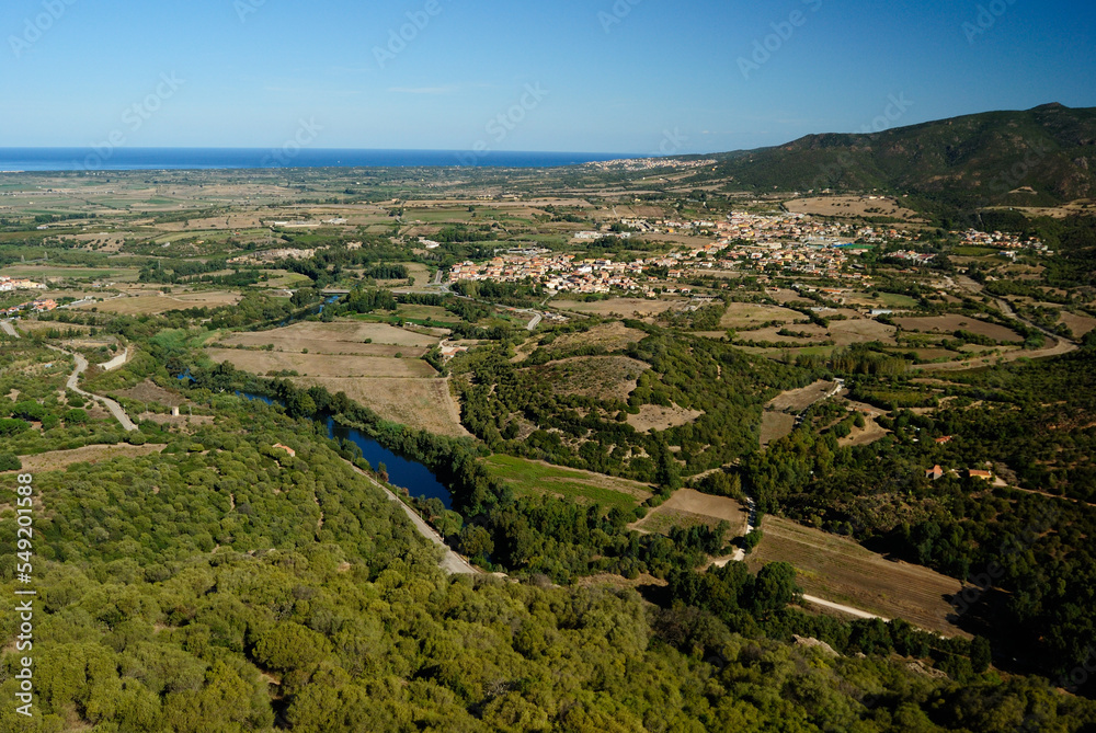 Obraz premium Veduta dei paesi di Viddalba e Badesi dalla torre di Casteldoria