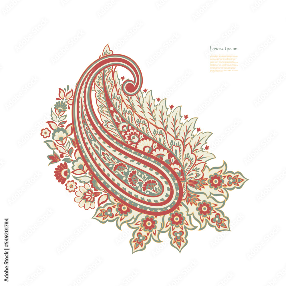 Paisley Floral oriental ethnic Pattern. Vector Damask Ornamentpaisley 