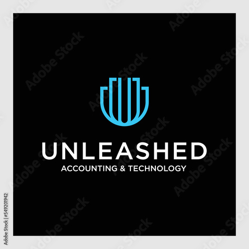  letter U formed from three lines, in the form of impulses or waves
