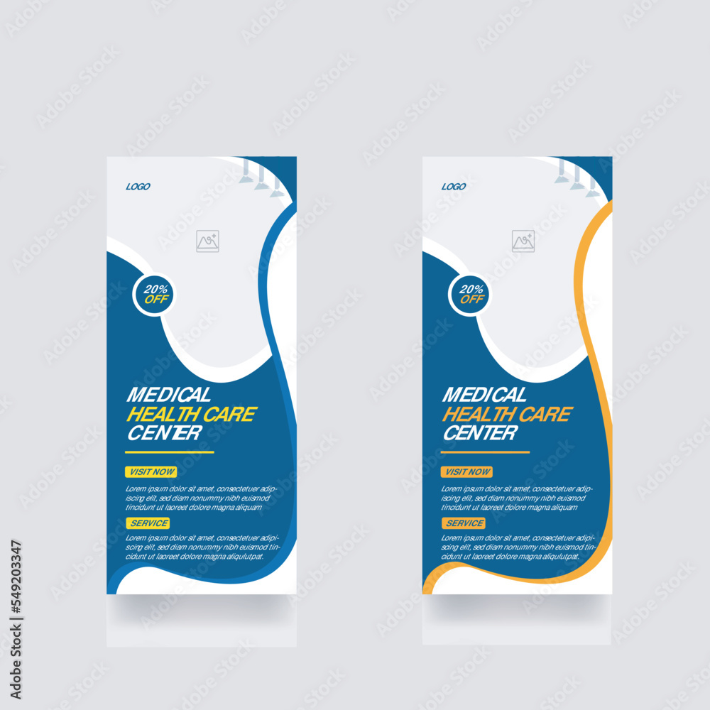 Medical healthcare Roll cover template hospital brochure background