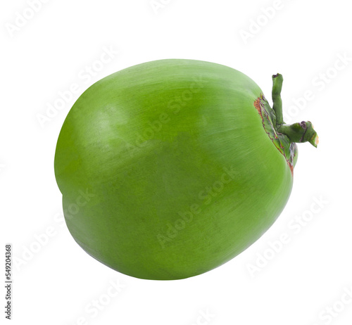 Fresh green coconut with straw ready to drinking isolated on treansparene png
