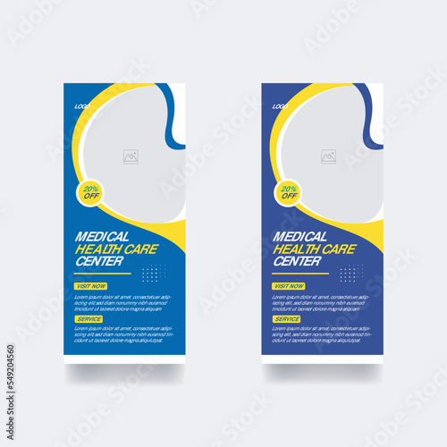Rollup corporate poster  Medical healthcare cover hospital brochure background template 