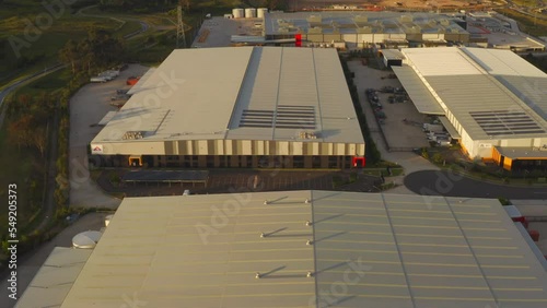 Industrial business park, warehouses, factories and logistics.
