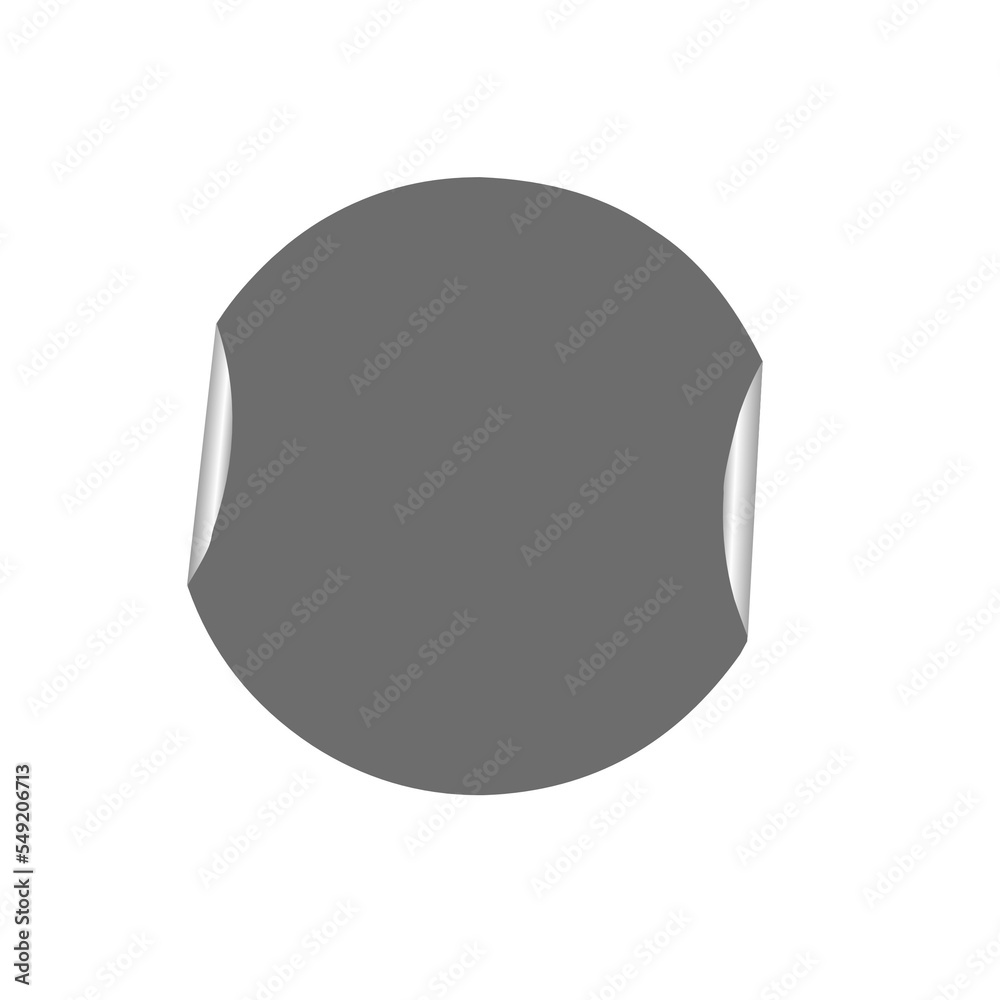 Blank sticker label peeled off on transparent background Blank sticker label peeled off on transparent background