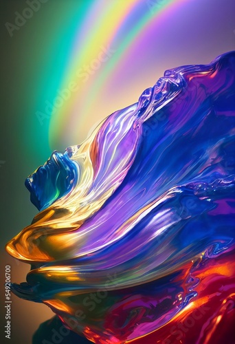 イラスト カラフル アート 流体 気体 流れ 抽象 曲線