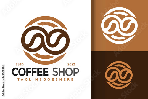 Coffee Shop Logo Design, brand identity logos vector, modern logo, Logo Designs Vector Illustration Template