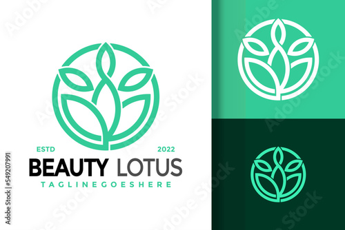 Beauty Lotus Flowers Logo Design, brand identity logos vector, modern logo, Logo Designs Vector Illustration Template