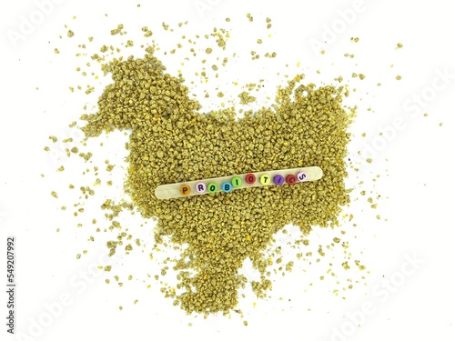 CONCEPT,  Probiotics in animal farm feed, gut health and performance benefits, table data, for poultry, aquatic, fish, shrimp, swine, brochures product , presentation research designs 