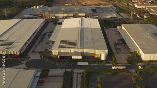 Industrial business park, warehouses, factories and logistics.