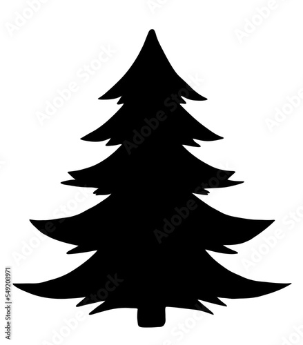 . Christmas tree. Illustration. Merry Christmas greeting card