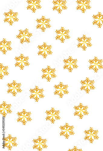 Merry Christmas seamless pattern with golden snowflakes.Illustration for banner  wrapping paper or background