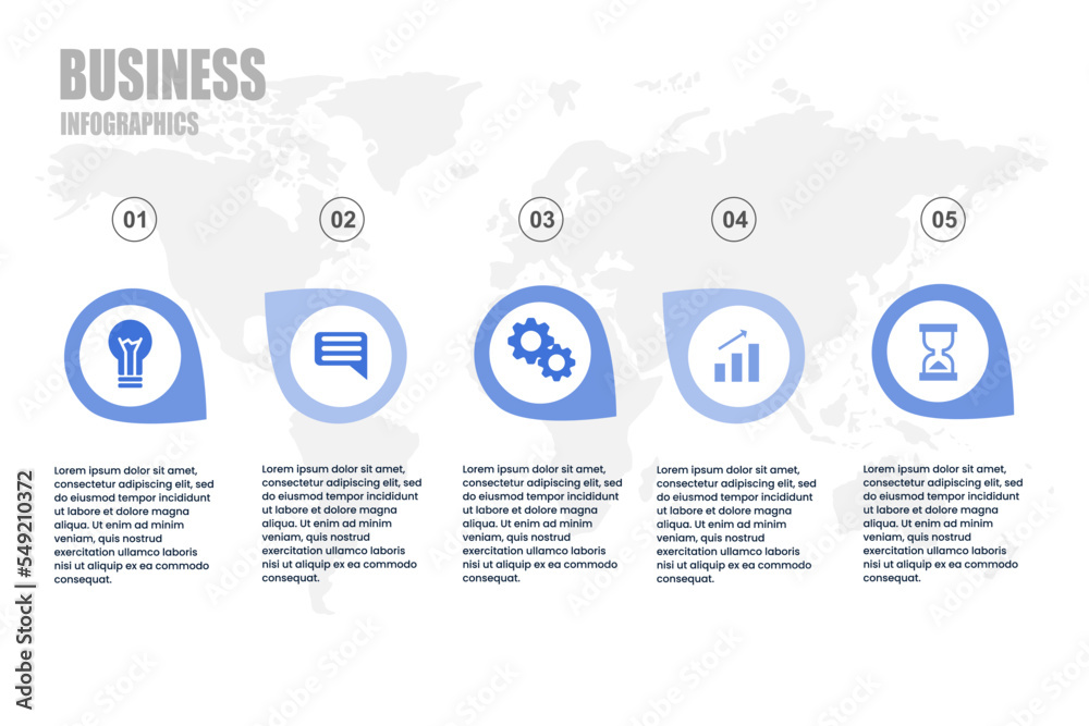 Business infographic design template. timeline with 5 steps for presentation, diagram, banner Business infographic design template. timeline with 5 steps for presentation, diagram, banner