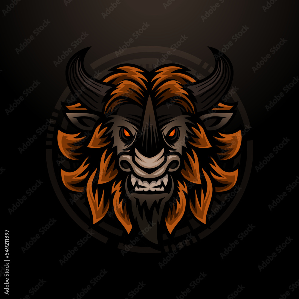 Angry Bull Mascot Logo Illustration