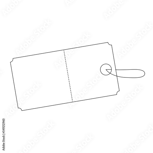 outline 2 tone Tickets  tear Shape Rope rectangle