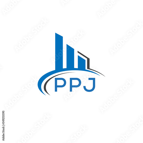 PPJ letter logo. PPJ blue image. PPJ Monogram logo design for entrepreneur and business. PPJ best icon.	
 photo