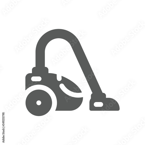 Vacuum cleaner machine vector icon. Simple filled symbol.