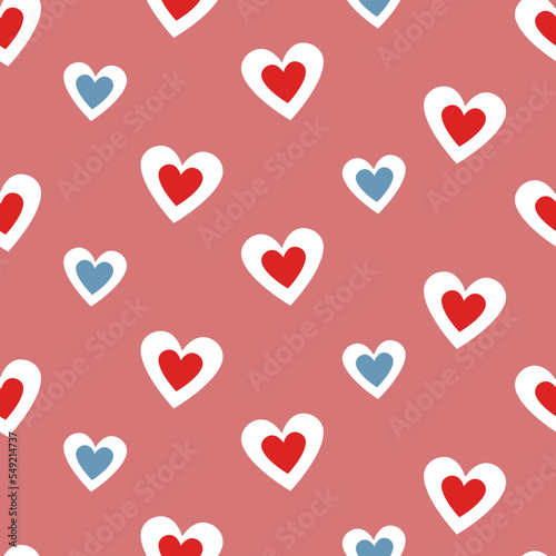 Seamless pattern with bright hearts. Pattern for Valentine's Day