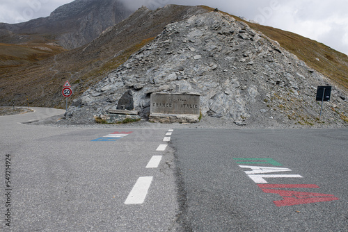 Принти на полотні The Colle dell Agnello or Col Agnel is a mountain pass in the Cocian Alps locate