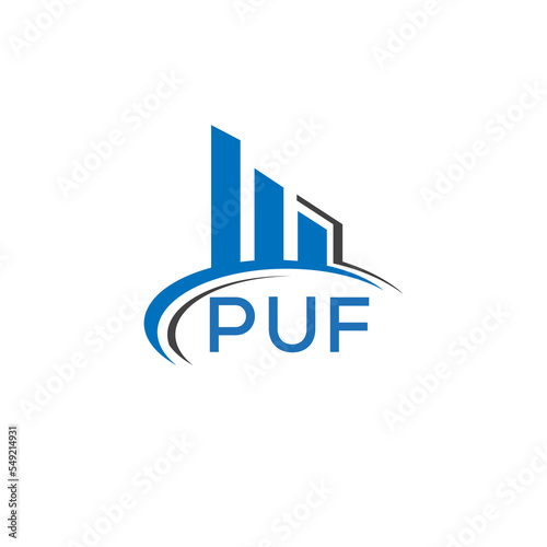 PUF letter logo. PUF blue image. PUF Monogram logo design for entrepreneur and business. PUF best icon.	
