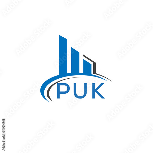 PUK letter logo. PUK blue image. PUK Monogram logo design for entrepreneur and business. PUK best icon.	

