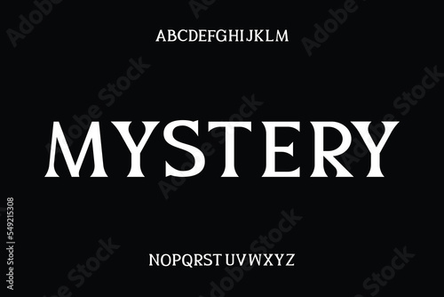 Serif font vector design with sharp edge, suitable for headlines, logotype and creative design.