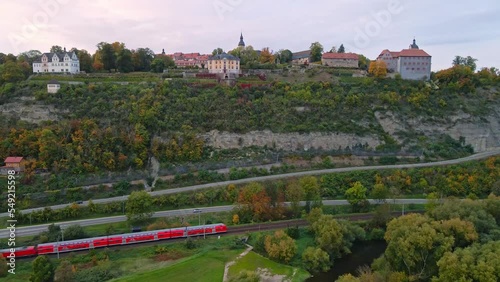 Dornburger Schlösser (Thüringen) mit Zug photo