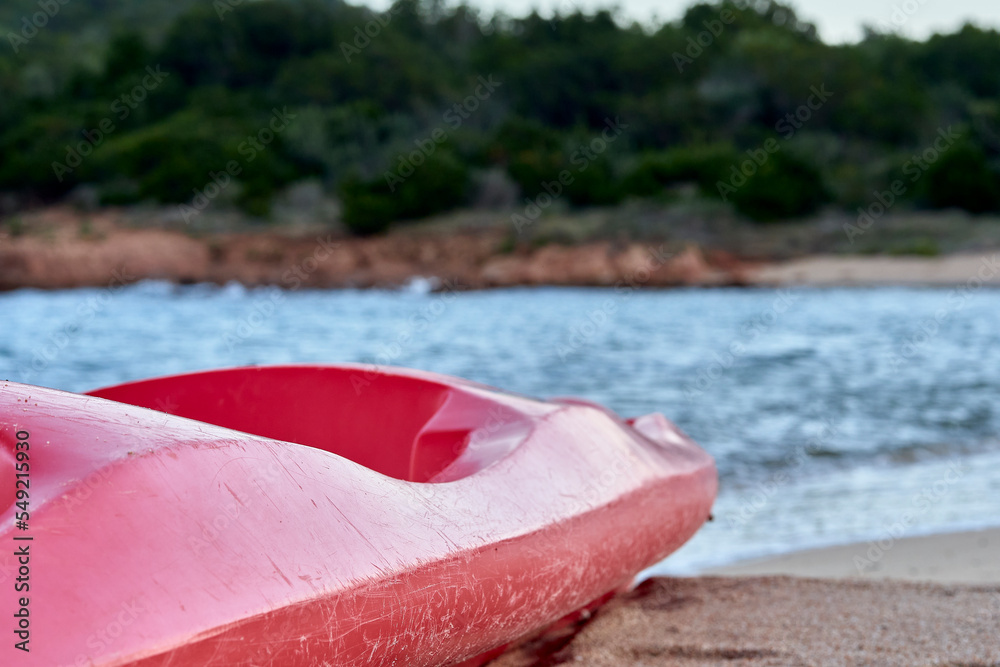 A kayak on a beach