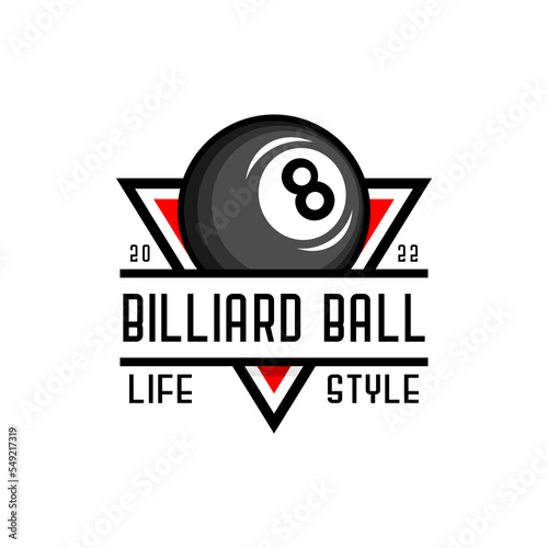 vector illustration of billiard ball logo on white background